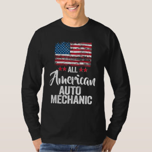Alle Amerikaanse Auto Mechanic 4th of Juli Familie T-shirt