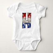 Alle Amerikaanse Baby Letter H - 4 juli Verenigde  Romper (Voorkant)