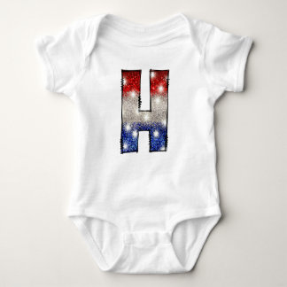 Alle Amerikaanse Baby Letter H - 4 juli Verenigde  Romper