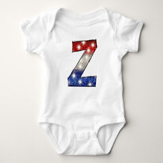 Alle Amerikaanse Baby Letter Z - 4 juli Verenigde Romper (Voorkant)