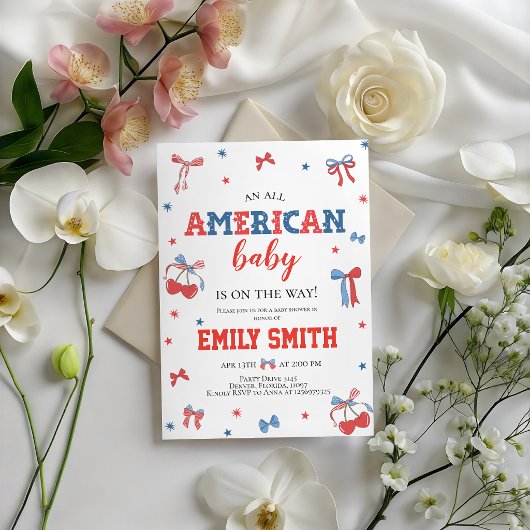 Alle Amerikaanse babyshower uitnodiging Coquette