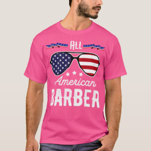 Alle Amerikaanse Barber 4 juli zonnebrillen T-shirt