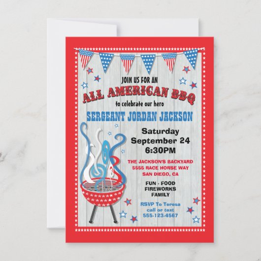 Alle Amerikaanse BBQ Kaart (Voorkant)