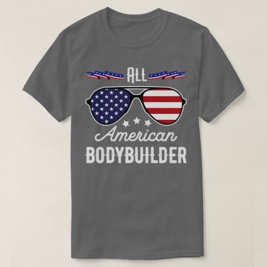 Alle Amerikaanse biodybuilder, 4 juli zonnebril T-shirt (Design voorkant)