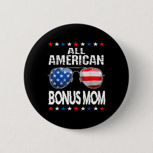 Alle Amerikaanse Bonus Mom 4th of July Zonnebril F Ronde Button 5,7 Cm