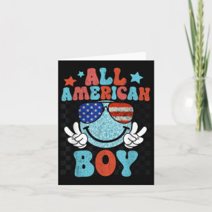 Alle Amerikaanse Boy Smile Face Patriotic America  Kaart