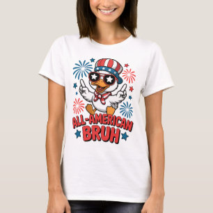 Alle Amerikaanse Broer Patriottische Eend 4 juli T-shirt