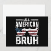 Alle Amerikaanse Bruh 4 van juli Jongens Patriotti Kaart (Voorkant / Achterkant)