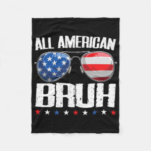 Alle Amerikaanse Bruh 4th of July Boys Patriottisc Fleece Deken