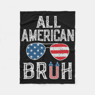 Alle Amerikaanse Bruh 4th of July Boys Patriottisc Fleece Deken