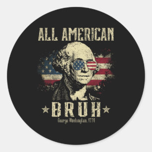 Alle Amerikaanse Bruh 4th of July Boys Patriottisc Ronde Sticker