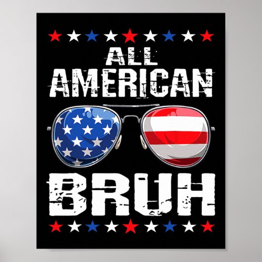 Alle Amerikaanse Bruh 4th of July Jongens Patriott Poster (Voorkant)