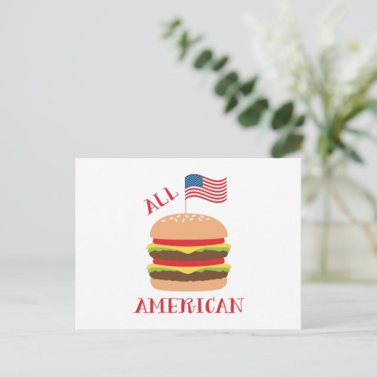 Alle Amerikaanse Burger Briefkaart (Staand voorkant)