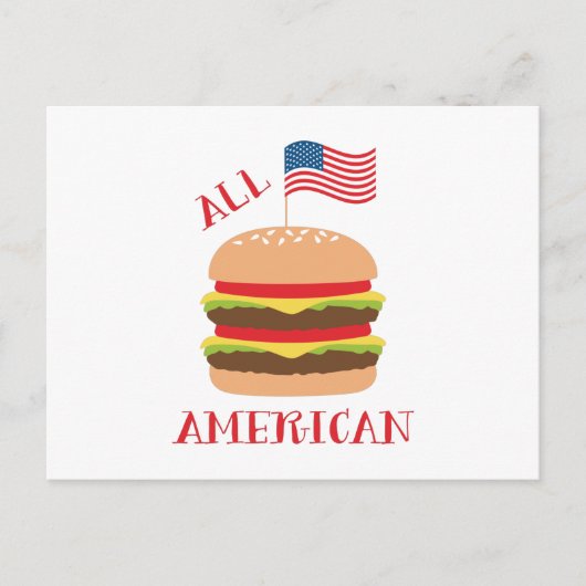 Alle Amerikaanse Burger Briefkaart (Voorkant)