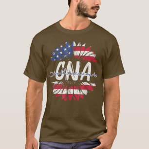 Alle Amerikaanse CNA Life American Flag Sunflower  T-shirt