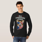Alle Amerikaanse Corgi Th van juli T-shirt (Voorkant volledig)