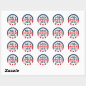 Alle Amerikaanse Cutie Stars en Stripes Ronde Sticker (Vel)