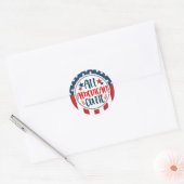 Alle Amerikaanse Cutie Stars en Stripes Ronde Sticker (Envelop)