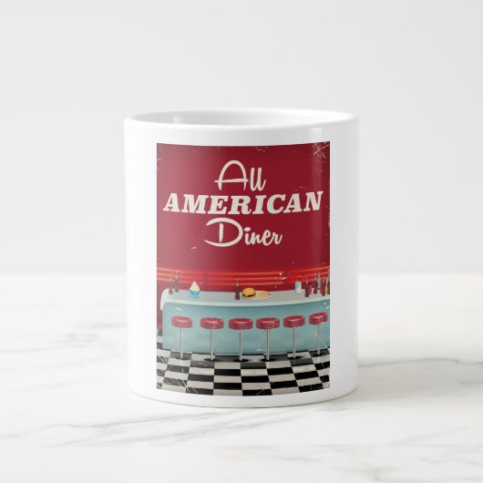 Alle Amerikaanse Diner Retro-Poster Grote Koffiekop (Voorkant)