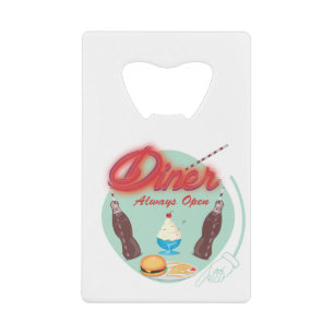 Alle Amerikaanse diner  Sign Creditkaart Flessenopener