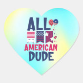 Alle Amerikaanse Dude-96993 Hart Sticker (Voorkant)