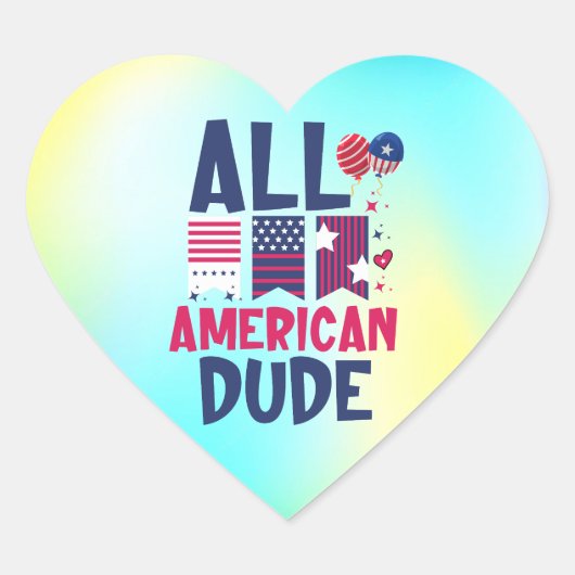 Alle Amerikaanse Dude-96993 Hart Sticker (Voorkant)