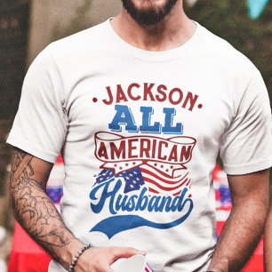 Alle Amerikaanse echtgenoot op 4 juli vaderlandsli T-shirt