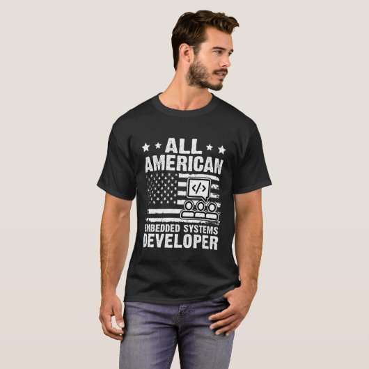 Alle Amerikaanse Embedded Systems Developer T-shirt (Voorkant volledig)