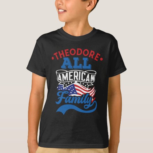 Alle amerikaanse familie op 4 juli patriottische m t-shirt (Voorkant)