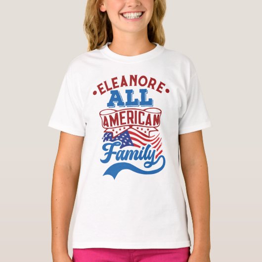 Alle amerikaanse familie op 4 juli patriottische m t-shirt (Voorkant)