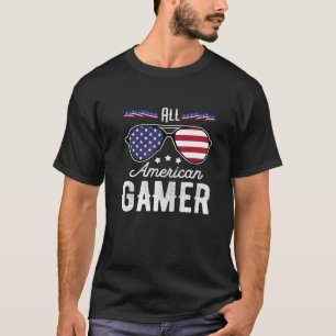 Alle Amerikaanse gamer 4e juli zonnebril T-shirt