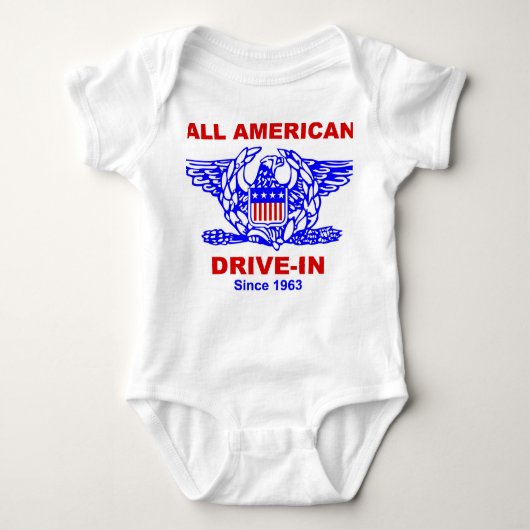 Alle Amerikaanse HAMBURGER Drive in baby jersey Romper (Voorkant)