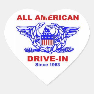 Alle Amerikaanse hamburger rijden in hart en niere Hart Sticker