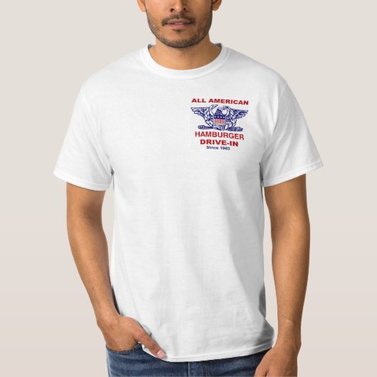 Alle Amerikaanse hamburgerdrive in T-Shirt (Voorkant)