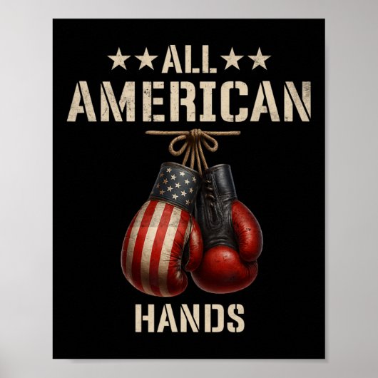 Alle Amerikaanse Handen Boksen Patriottische Ameri Poster (Voorkant)