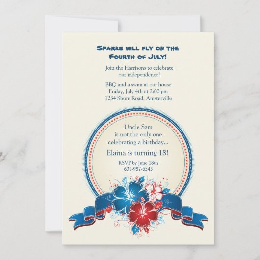 Alle Amerikaanse Hibiscus uitnodiging (Voorkant)