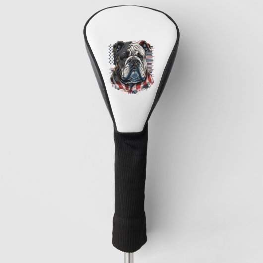 ALLE AMERIKAANSE HONDENliefhebbers engels bulldog  Golfheadcover (Voorkant)