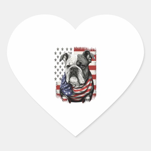 ALLE AMERIKAANSE HONDENliefhebbers engels bulldog Hart Sticker (Voorkant)