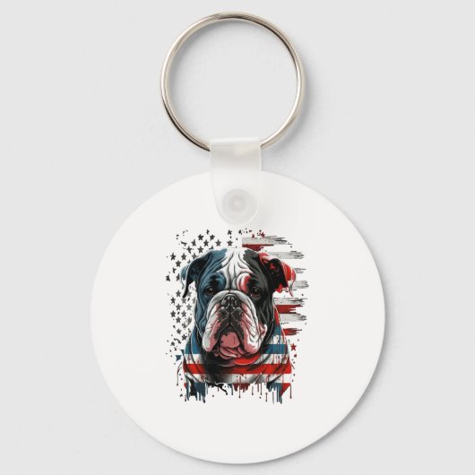 ALLE AMERIKAANSE HONDENliefhebbers engels bulldog Sleutelhanger (Voorkant)