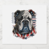 ALLE AMERIKAANSE HONDENliefhebbers engels bulldog Sparkling Wijnetiket (Enkel label)