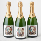 ALLE AMERIKAANSE HONDENliefhebbers pitbull 1 Sparkling Wijnetiket (Flessen)