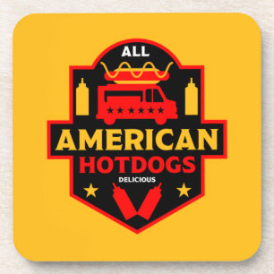 Alle Amerikaanse hotdogs Foodies Bier Onderzetter