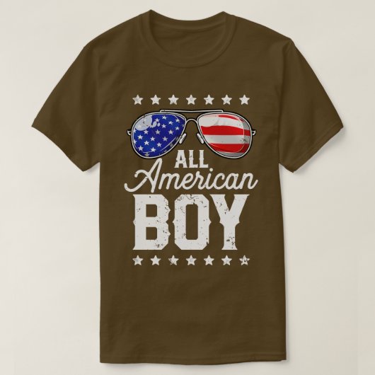 Alle Amerikaanse jongen 4 juli T Boys Kinder Sungl T-shirt (Design voorkant)