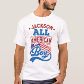 Alle amerikaanse jongen 4 juli vaderlandslievende  t-shirt (Voorkant)
