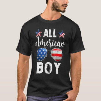 Alle Amerikaanse jongen die familie vierde van jul T-shirt