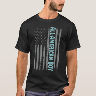 Alle Amerikaanse jongen op 4 juli Amerikaans Amer T-shirt