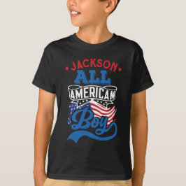 Alle amerikaanse jongen op 4 juli patriottische fa t-shirt