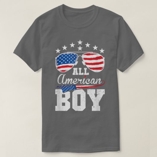 Alle Amerikaanse jongen op 4 juli van de Matching  T-shirt (Design voorkant)