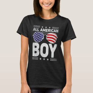 Alle Amerikaanse jongen op 4 juli Zonnebrillen geb T-shirt