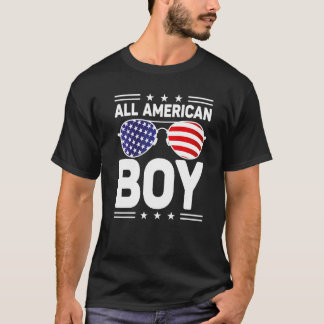 Alle Amerikaanse jongen op 4 juli Zonnebrillen geb T-shirt